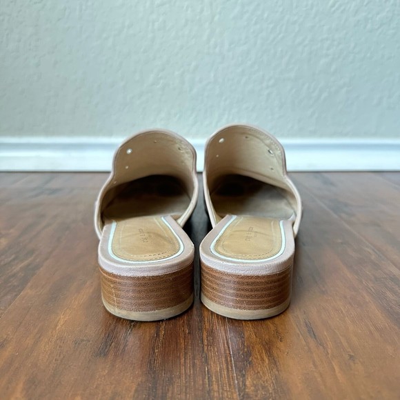 RAG & BONE Luis Lambskin Leather Mules with Grommets in Nude Pink - Picture 9 of 13